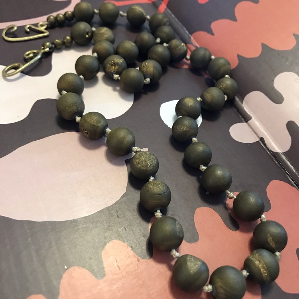 Natural Matte BROWN 22” DRUZY NECKLACE